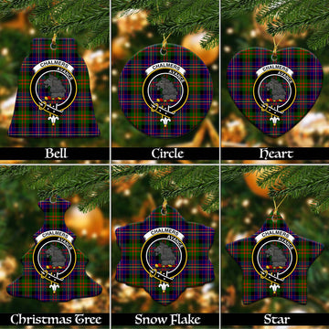 Chalmers Tartan Christmas Ceramic Ornaments with Family Crest Ceramic - Tartan Vibes Clothing