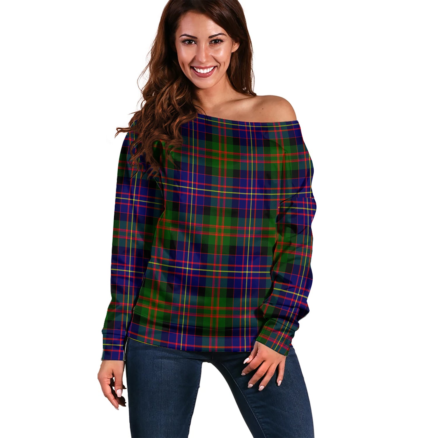 Chalmers Tartan Off Shoulder Women Sweater Women - Tartan Vibes Clothing