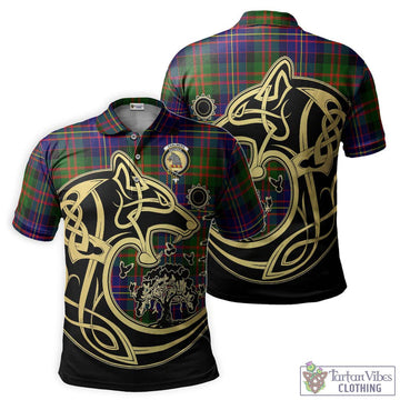 Chalmers Tartan Polo Shirt with Family Crest Celtic Wolf Style Kid - Tartan Vibes Clothing