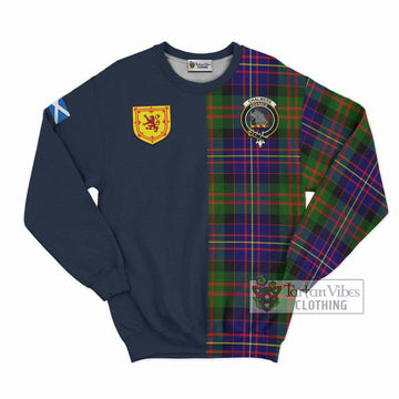 Chalmers Tartan Sweatshirt Alba with Scottish Lion Royal Arm Half Style Unisex - Tartan Vibes Clothing