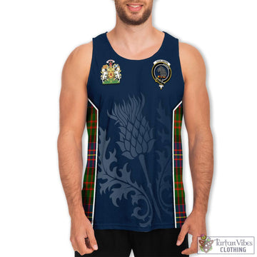 Chalmers Modern Tartan Men's Tanks Top with Family Crest and Scottish Thistle Vibes Sport Style