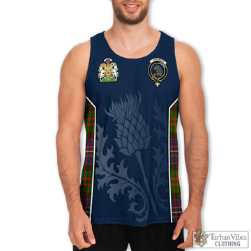 Chalmers Tartan Men's Tanks Top with Family Crest and Scottish Thistle Vibes Sport Style 5XL - Tartan Vibes Clothing