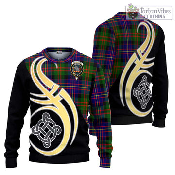 Chalmers Tartan Ugly Sweater with Family Crest and Celtic Symbol Style Unisex - Tartan Vibes Clothing