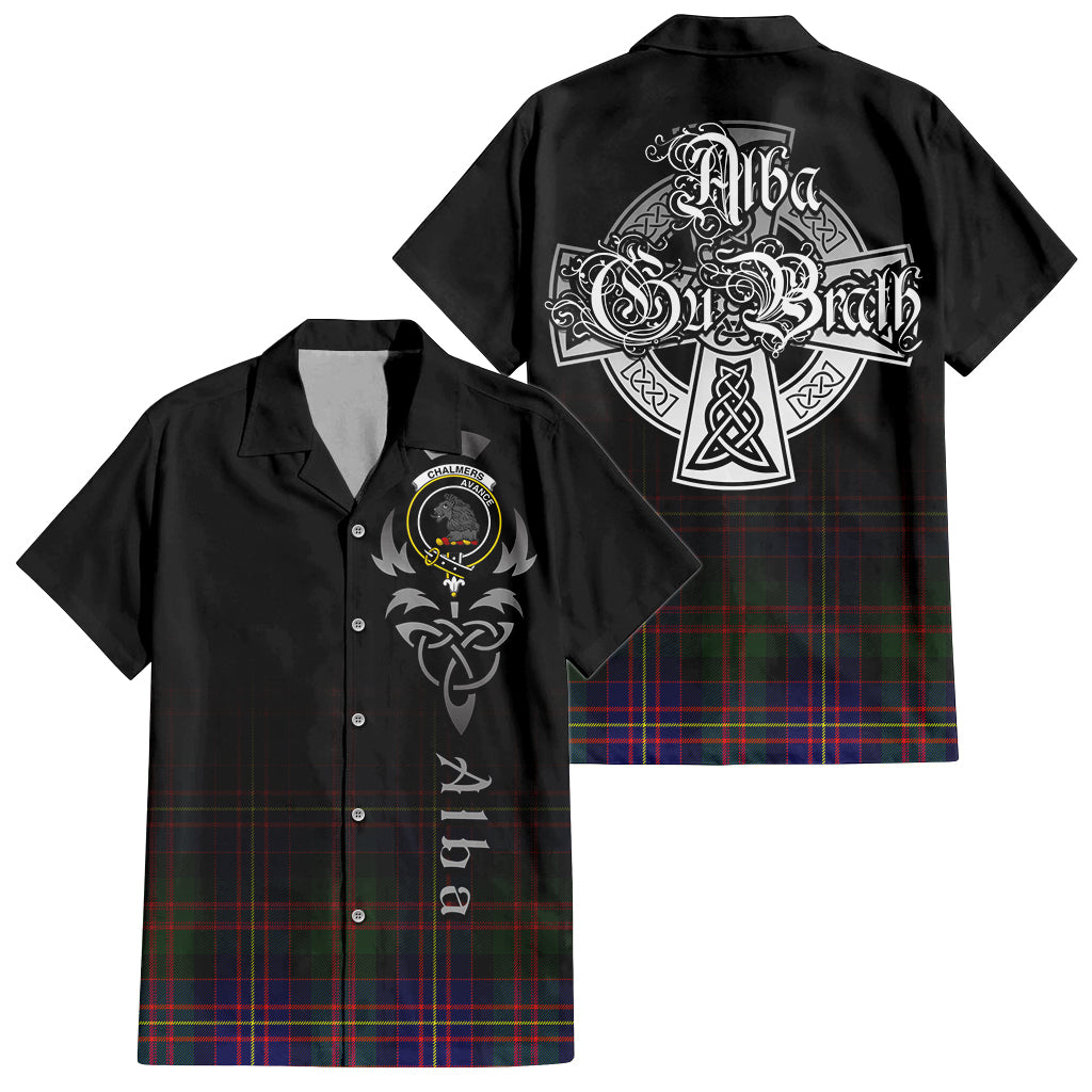 Chalmers Tartan Hawaiian Shirt Shirt Featuring Alba Gu Brath Family Crest Celtic Inspired Kid - Tartan Vibes Clothing