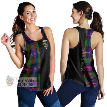 Chalmers Tartan Women's Racerback Tanks with Family Crest and Half Of Me Style