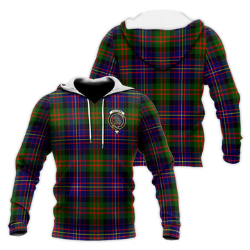 Chalmers Modern Tartan Knitted Hoodie with Family Crest