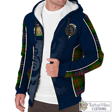 Chalmers Modern Tartan Sherpa Hoodie with Family Crest and Lion Rampant Vibes Sport Style