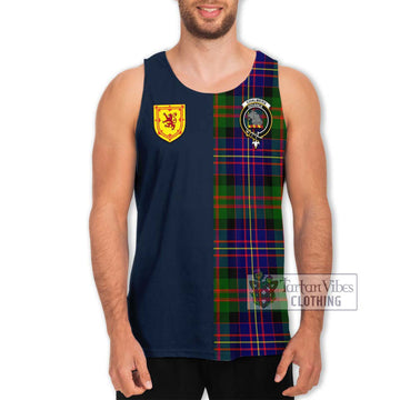 Chalmers Tartan Men's Tank Top Alba with Scottish Lion Royal Arm Half Style Men - Tartan Vibes Clothing