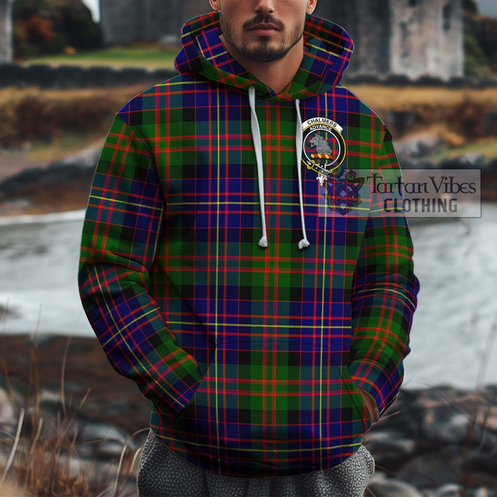 Chalmers Tartan Cotton Hoodie with Family Crest Zip Hoodie - Tartan Vibes Clothing