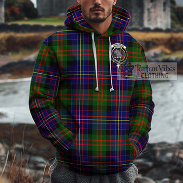 Chalmers Tartan Cotton Hoodie with Family Crest Zip Hoodie - Tartan Vibes Clothing