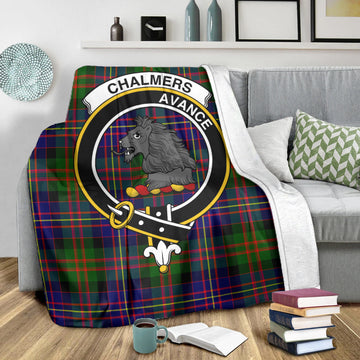 Chalmers Tartan Blanket with Family Crest X-Large 59 x 79 inches 150 x 200 cm - Tartan Vibes Clothing