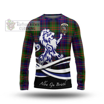 Chalmers Tartan Long Sleeve T-Shirt with Alba Gu Brath Regal Lion Emblem Unisex - Tartan Vibes Clothing