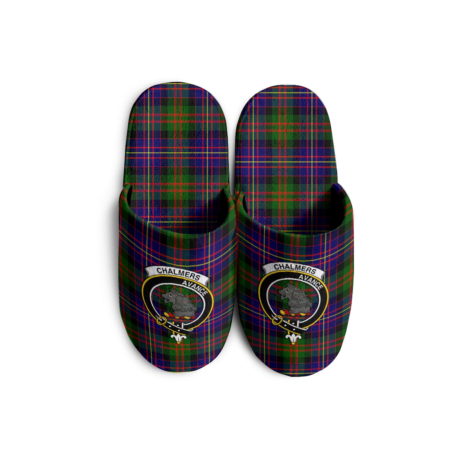 Chalmers Modern Tartan Home Slippers with Family Crest - Tartanvibesclothing