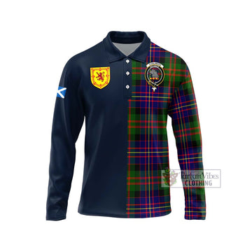 Chalmers Tartan Long Sleeve Polo Shirt Alba with Scottish Lion Royal Arm Half Style Unisex - Tartan Vibes Clothing