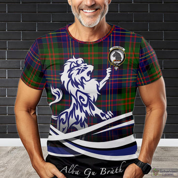 Chalmers Modern Tartan T-Shirt with Alba Gu Brath Regal Lion Emblem