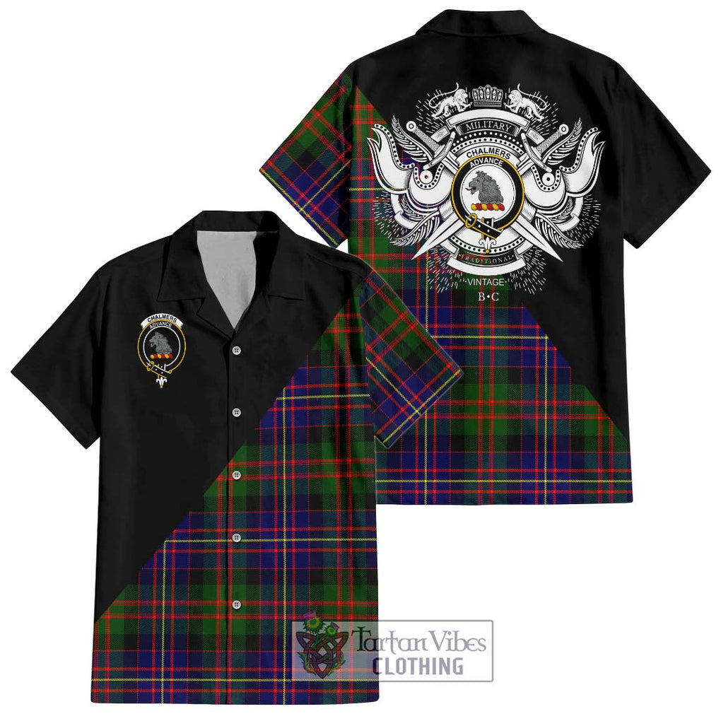 Chalmers Tartan Hawaiian Shirt with Family Crest and Military Logo Style Kid - Tartan Vibes Clothing
