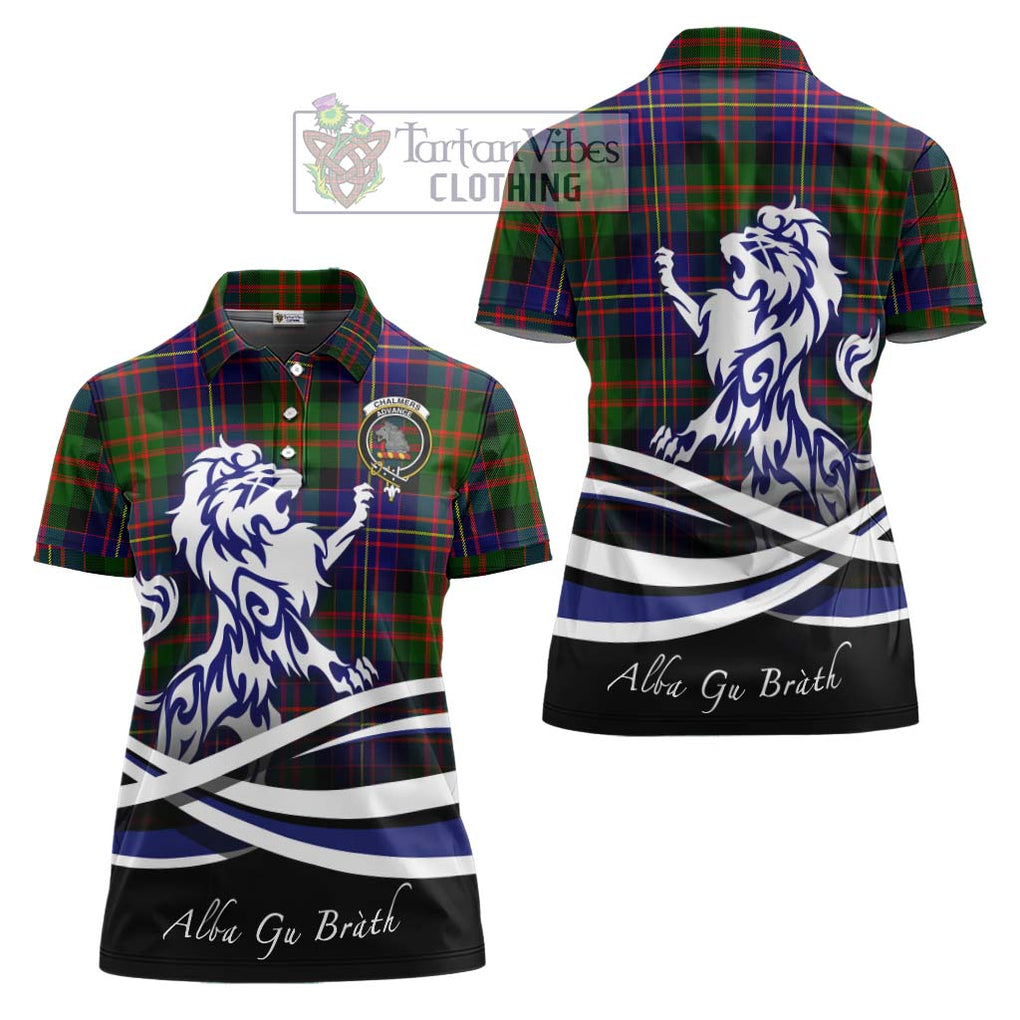 Chalmers Tartan Women's Polo Shirt with Alba Gu Brath Regal Lion Emblem Women - Tartan Vibes Clothing