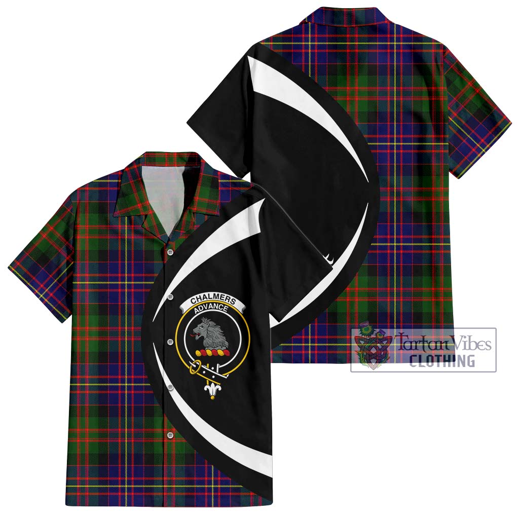 Chalmers Tartan Hawaiian Shirt with Family Crest Circle Style Kid - Tartan Vibes Clothing