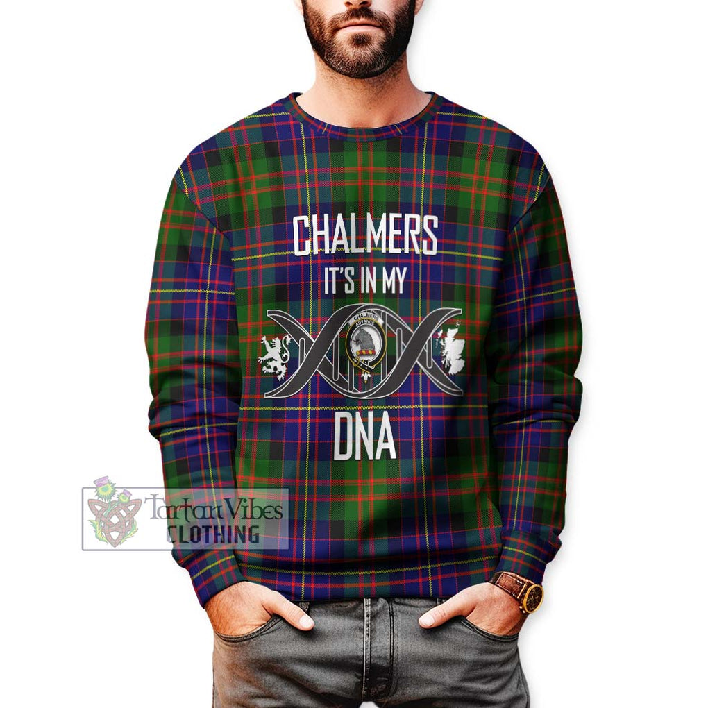 Chalmers Tartan Sweatshirt with Family Crest DNA In Me Style Unisex - Tartan Vibes Clothing