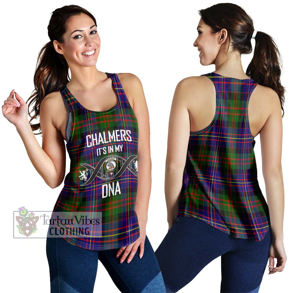 Chalmers Tartan Women's Racerback Tanks with Family Crest DNA In Me Style 4XL - Tartan Vibes Clothing