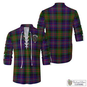 Chalmers Modern Tartan Men's Scottish Traditional Jacobite Ghillie Kilt Shirt with Family Crest
