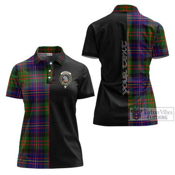 Chalmers Tartan Women's Polo Shirt with Family Crest and Half Of Me Style
