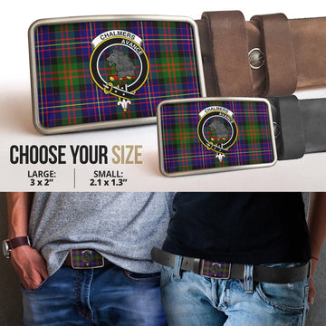 Chalmers Modern Tartan Belt Buckles with Family Crest