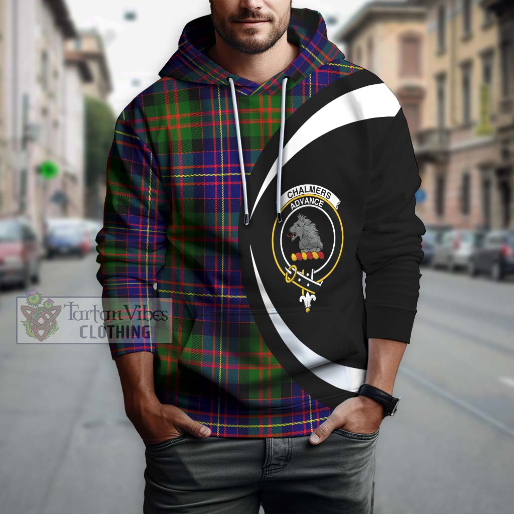 Chalmers Tartan Hoodie with Family Crest Circle Style Zip Hoodie - Tartan Vibes Clothing