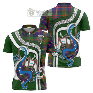 Chalmers Tartan Zipper Polo Shirt with Epic Bagpipe Style