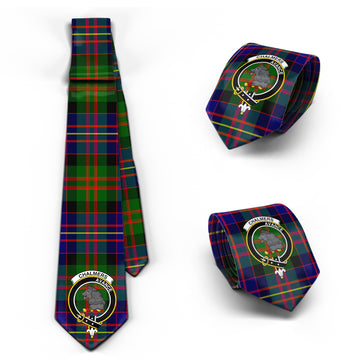 Chalmers Tartan Classic Necktie with Family Crest Necktie One Size - Tartan Vibes Clothing