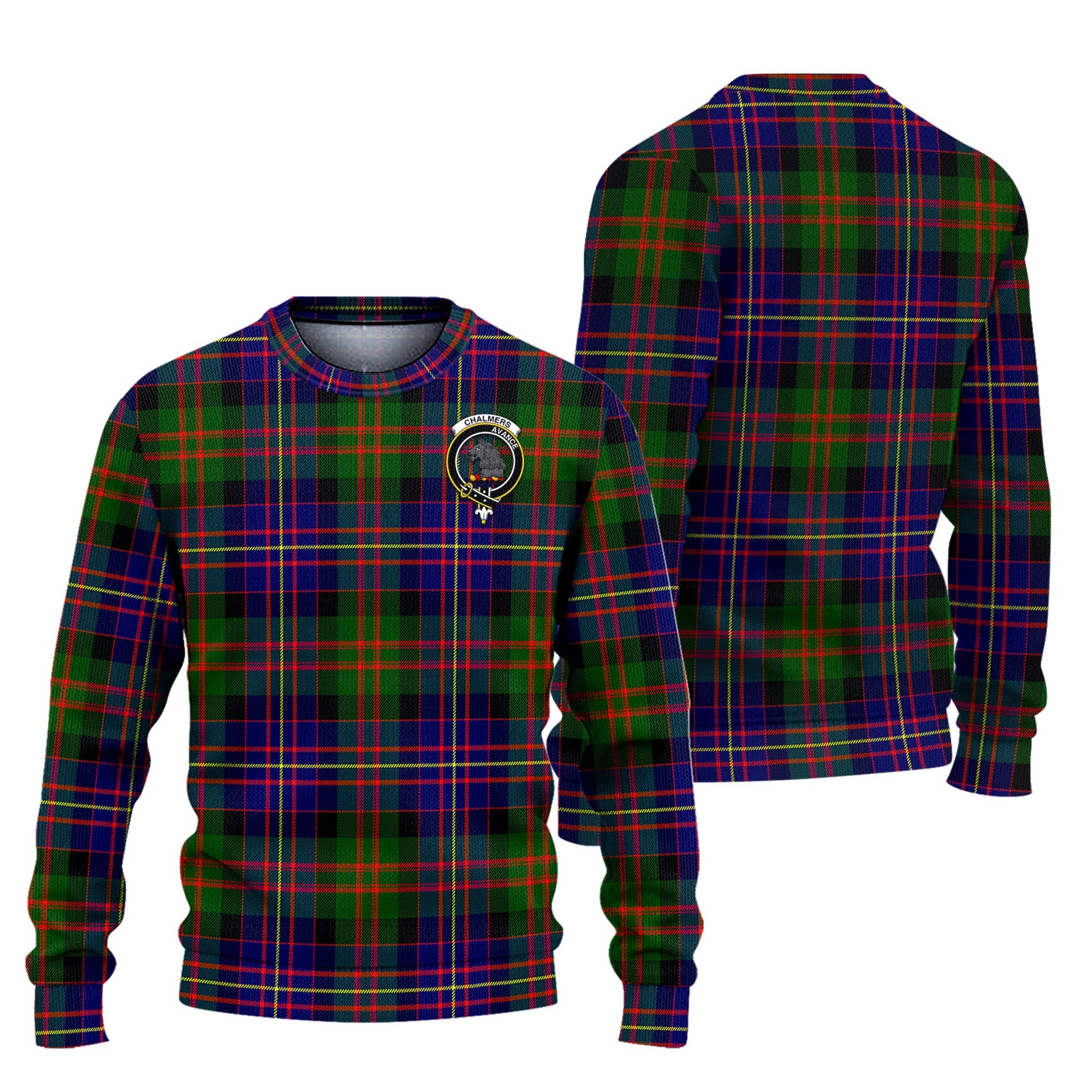 Chalmers Tartan Ugly Sweater with Family Crest Unisex - Tartan Vibes Clothing