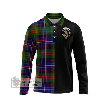 Chalmers Tartan Long Sleeve Polo Shirt with Family Crest and Half Of Me Style Unisex - Tartan Vibes Clothing