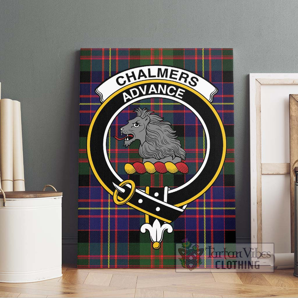Chalmers Tartan Canvas Print Wall Art with Family Crest Without Frame - Tartan Vibes Clothing