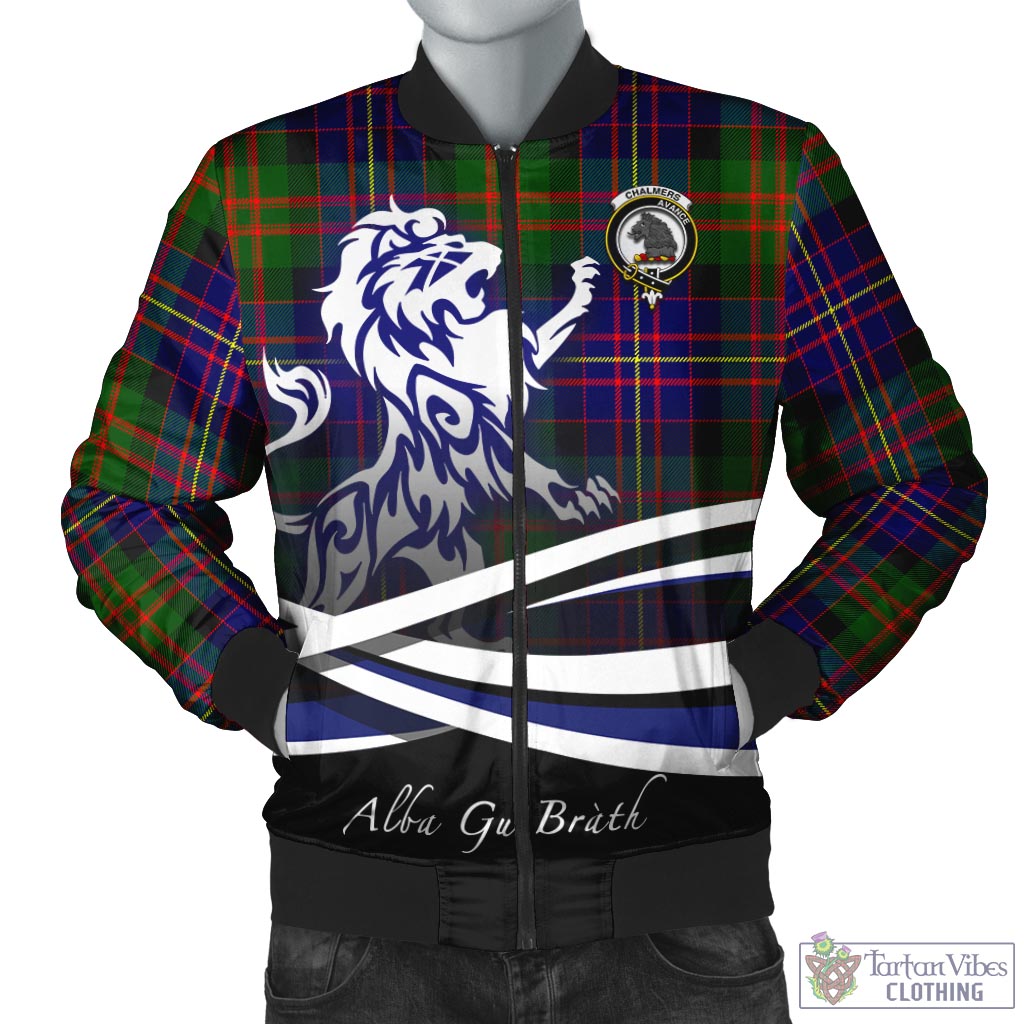 Chalmers Tartan Bomber Jacket with Alba Gu Brath Regal Lion Emblem Unisex - Tartan Vibes Clothing
