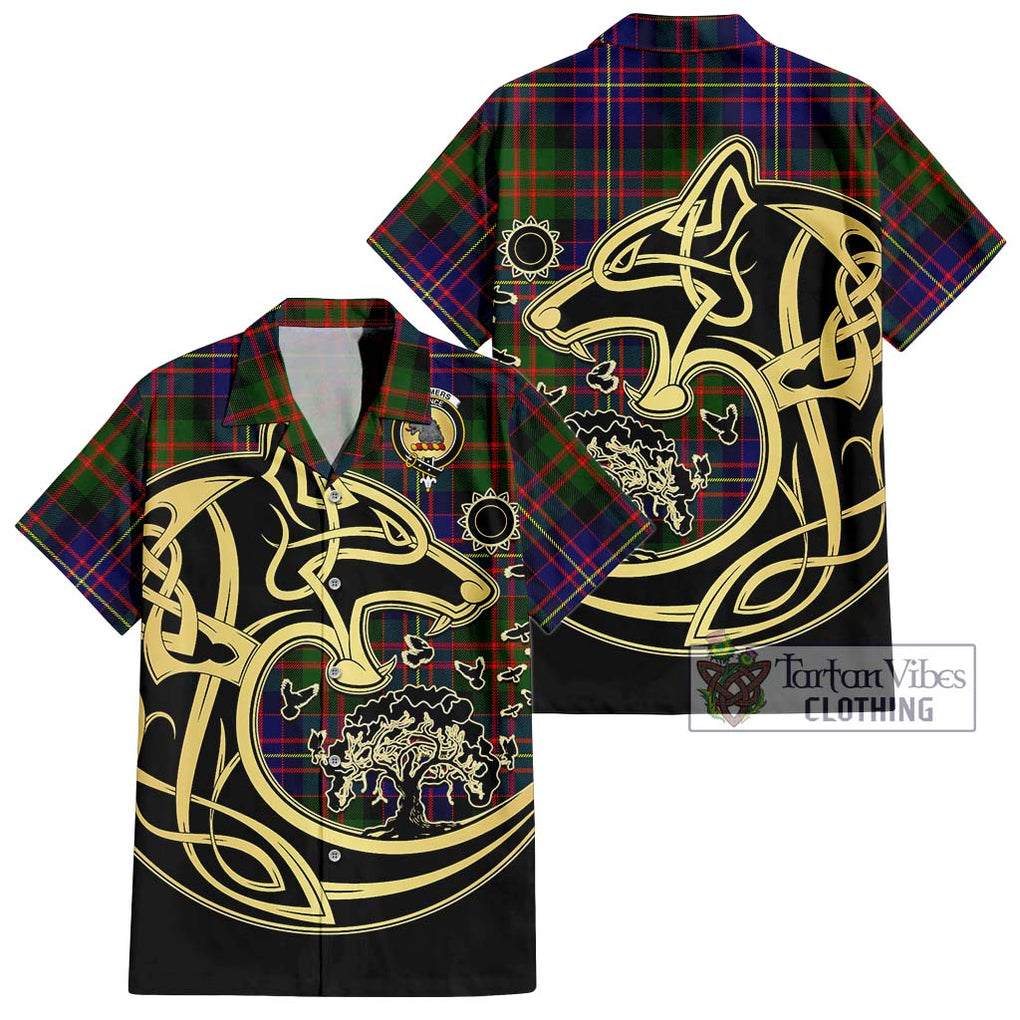 Chalmers Tartan Hawaiian Shirt with Family Crest Celtic Wolf Style Kid - Tartan Vibes Clothing