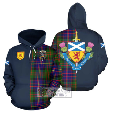 Chalmers Tartan Hoodie Alba with Scottish Lion Royal Arm Half Style Zip Hoodie - Tartan Vibes Clothing
