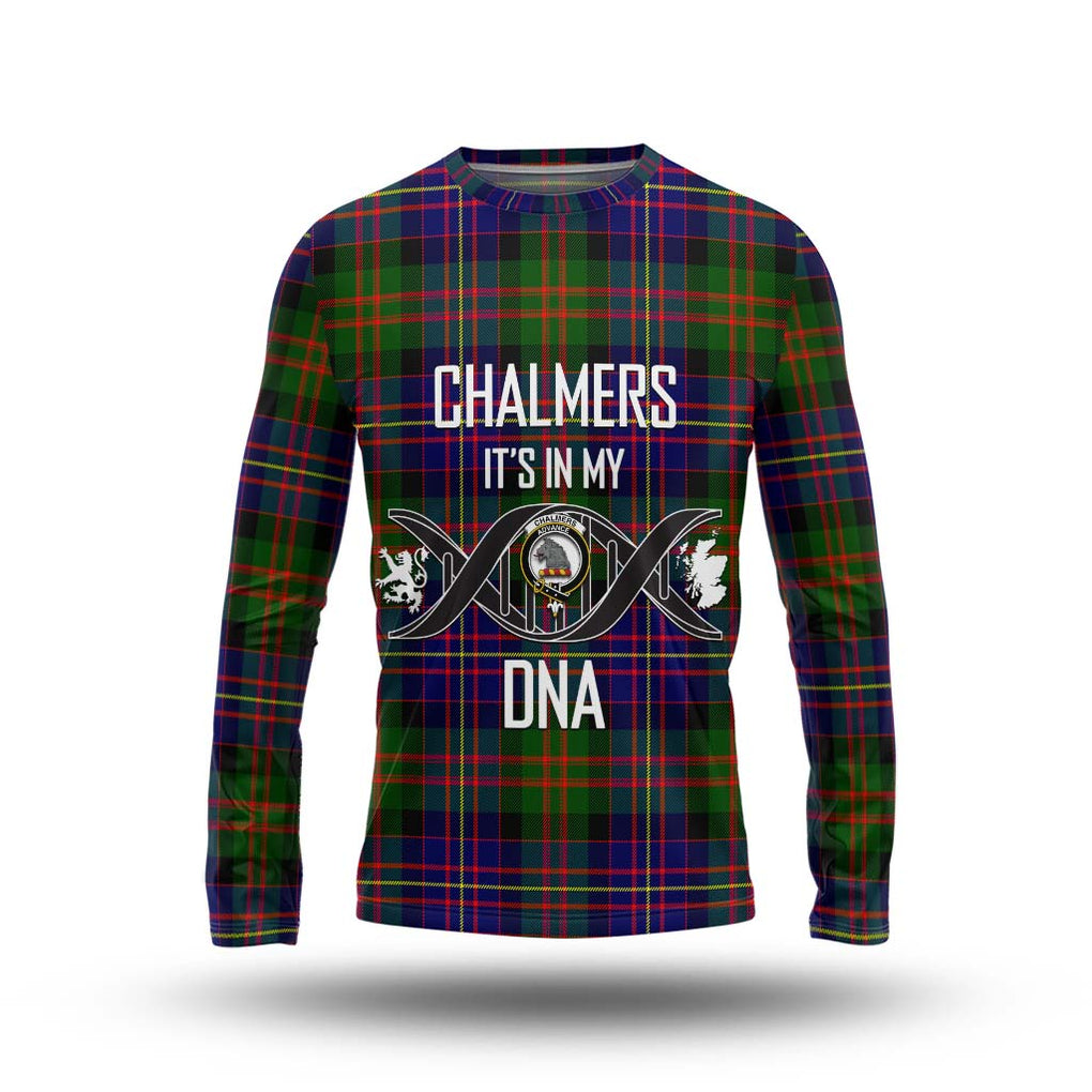 Chalmers Tartan Long Sleeve T-Shirt with Family Crest DNA In Me Style Unisex - Tartan Vibes Clothing