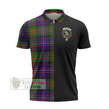 Chalmers Tartan Zipper Polo Shirt with Family Crest and Half Of Me Style