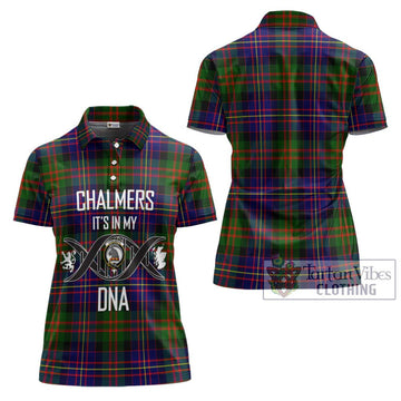 Chalmers Tartan Women's Polo Shirt with Family Crest DNA In Me Style