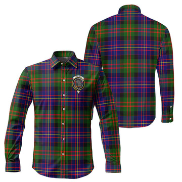 Chalmers Modern Tartan Long Sleeve Button Up Shirt with Family Crest