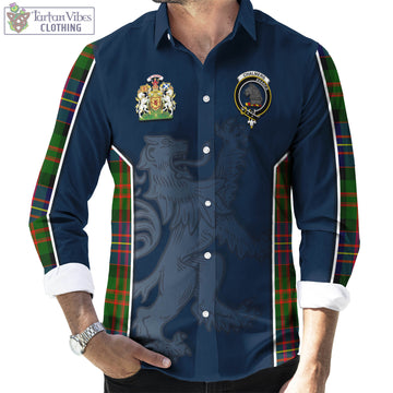 Chalmers Modern Tartan Long Sleeve Button Up Shirt with Family Crest and Lion Rampant Vibes Sport Style