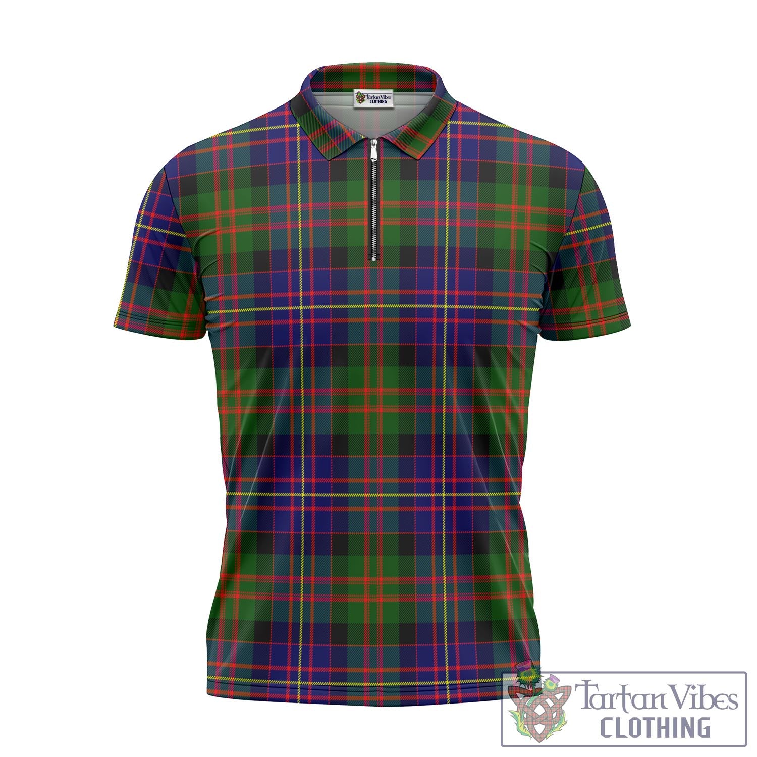 Tartan Vibes Clothing Chalmers Modern Tartan Zipper Polo Shirt