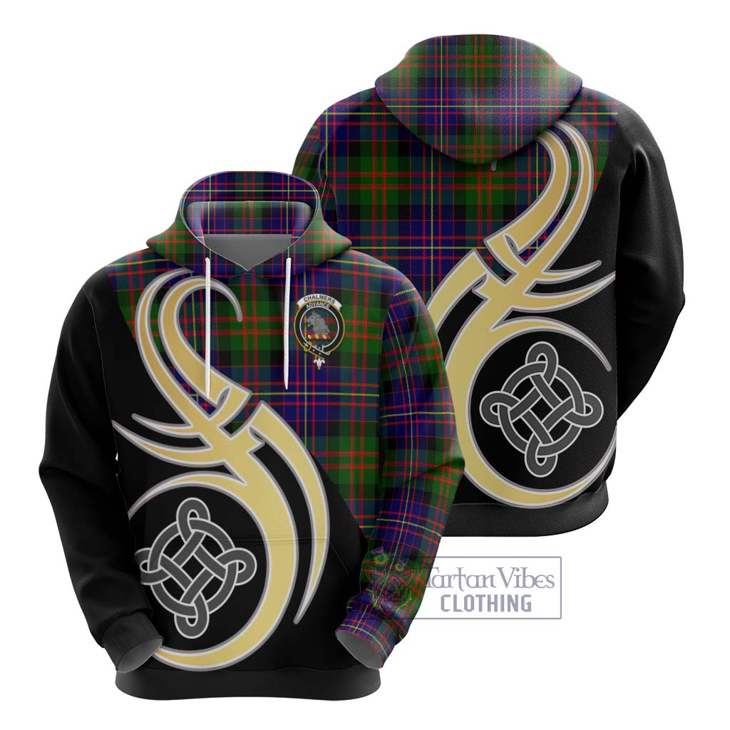 Chalmers Tartan Hoodie with Family Crest and Celtic Symbol Style - Tartan Vibes Clothing