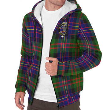Chalmers Modern Tartan Sherpa Hoodie with Family Crest