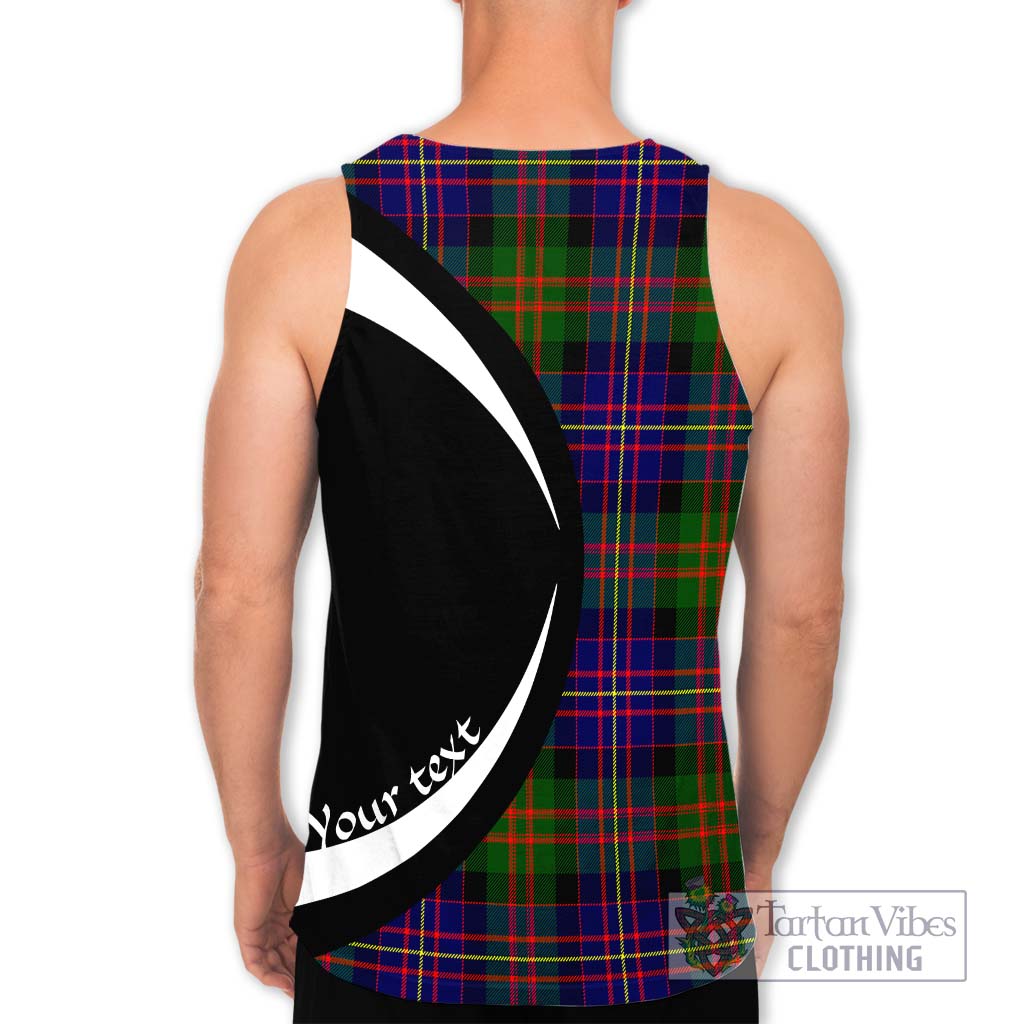 Chalmers Tartan Men's Tank Top with Family Crest Circle Style - Tartan Vibes Clothing