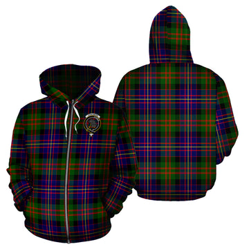Chalmers Modern Tartan Hoodie with Family Crest