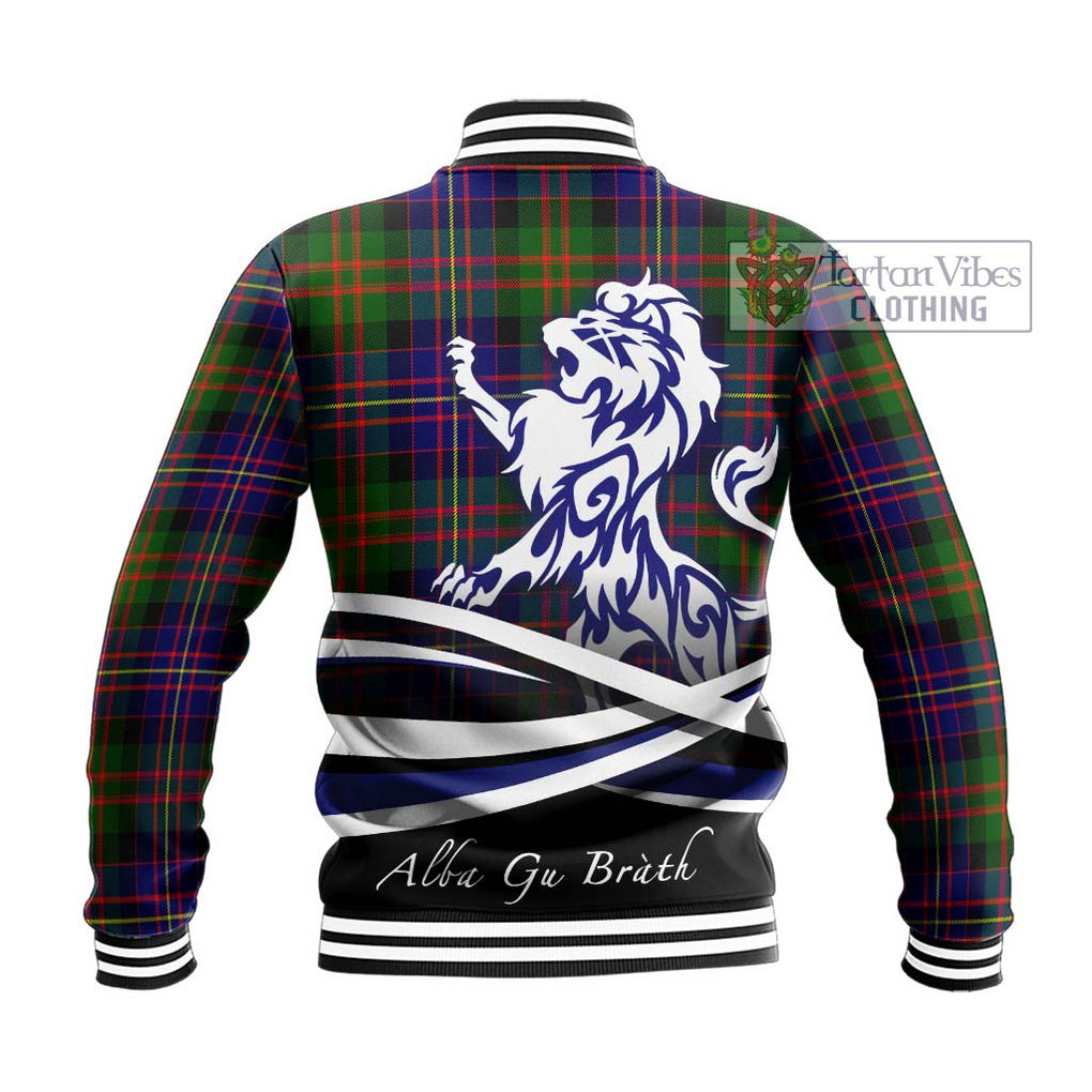 Chalmers Tartan Baseball Jacket with Alba Gu Brath Regal Lion Emblem - Tartan Vibes Clothing
