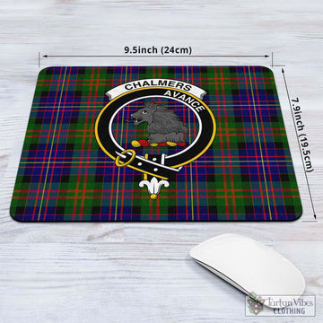 Chalmers Modern Tartan Mouse Pad with Family Crest