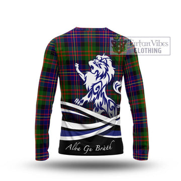 Chalmers Tartan Long Sleeve T-Shirt with Alba Gu Brath Regal Lion Emblem - Tartan Vibes Clothing