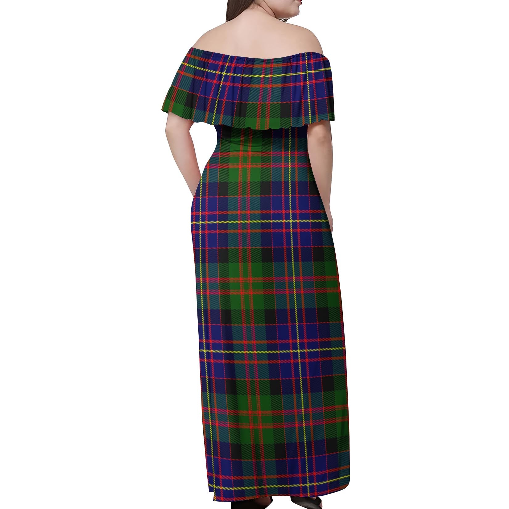 Chalmers Tartan Off Shoulder Long Dress - Tartan Vibes Clothing
